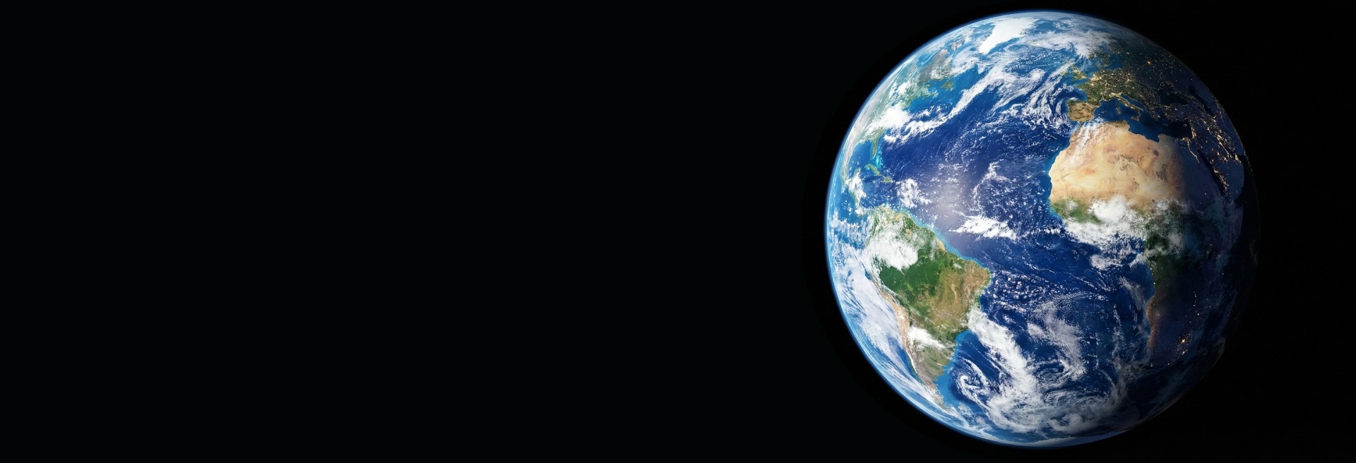 Earth - The Blue Planet as seen from space showing oceans and clouds