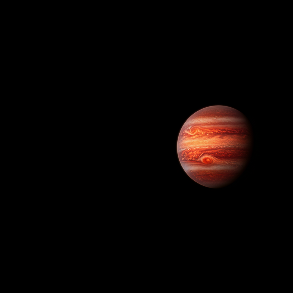 A hot Jupiter gas giant glowing from intense stellar heat