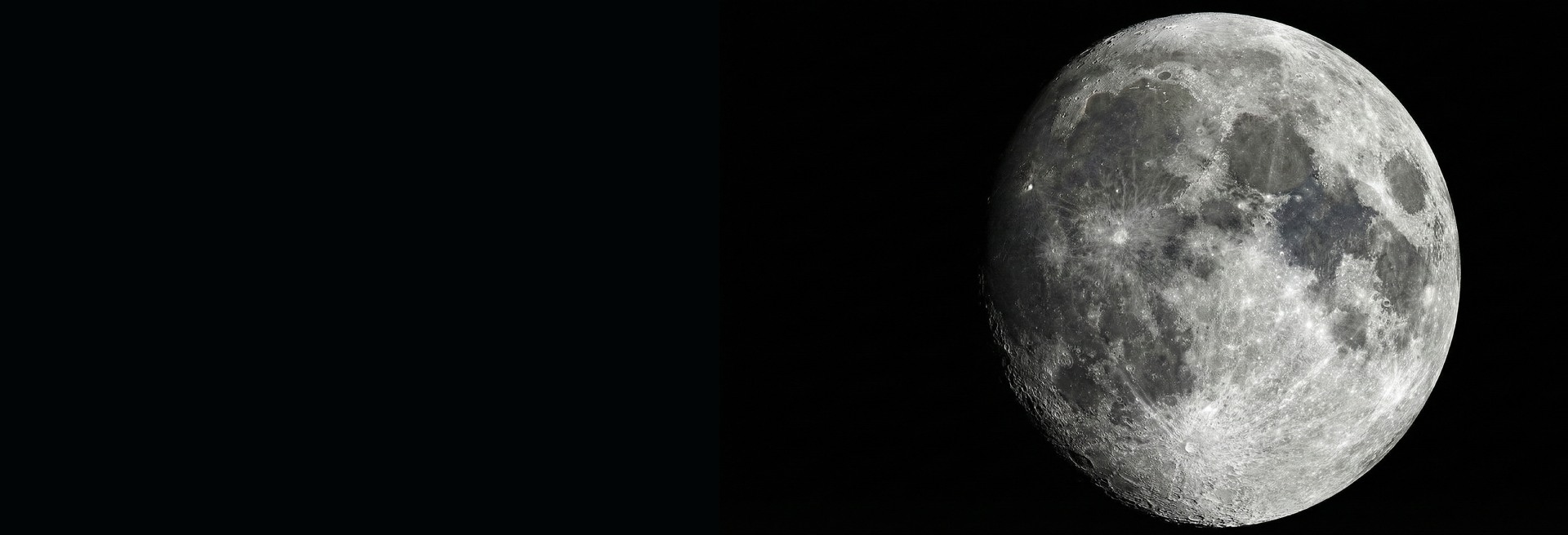 The Moon - Earth's natural satellite showing craters and maria